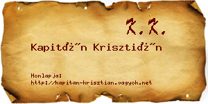 Kapitán Krisztián névjegykártya